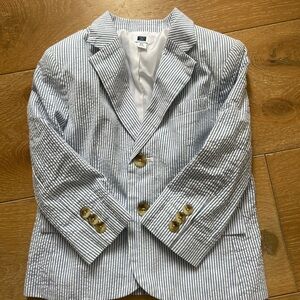 Janie and Jack Blue and White Seersucker Blazer